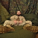 Hung Bearded Sergeant Miles Shoots A Huge Load