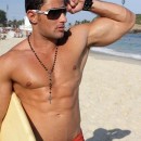Masculine Brazilian Hunk Oliver Shows Off At The Beach & Jacks Off