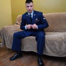 Handsome Fit Airman Casey Everett Strokes His Big Cock