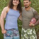 Two Powerful Bodybuilders Judah & Rigo Fooling Around Naked In The Woods