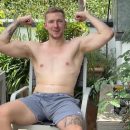 Handsome Muscular Straight Lad Christian Sterling Shows Off & Strokes His Huge Uncut Cock